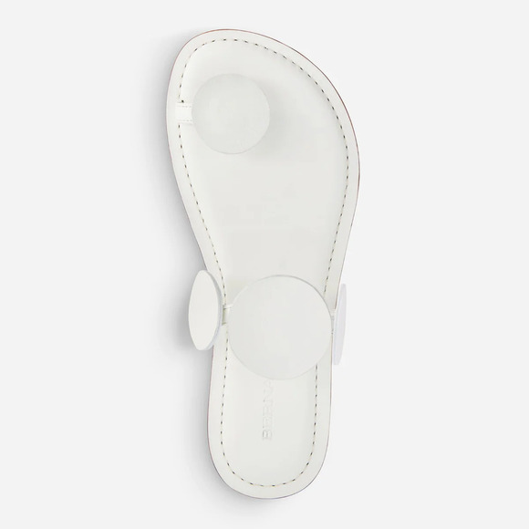 Bernardo New Moon Circle Leather Slip On Flat Sandals White Women's Size US 7.5 - Picture 1 of 7